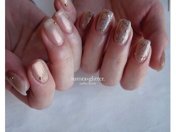 キースネイルアトリエ(keeth nail atelier)/オーロラ×グリッター