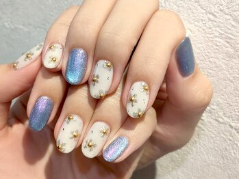 ネイルマジック 仙台一番町店(NAIL MAJIC)/ミラーフラワー×マグネット