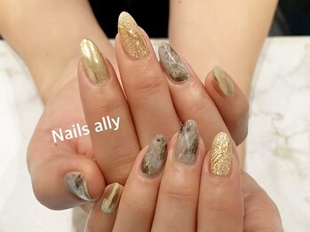 ネイルズアリー 立川店(Nails ally)/大理石×ニュアンス