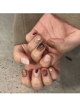 ペル(Per)/brown×beige×white