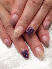 ツイード×ラメグラデ