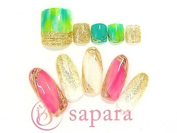 津田沼ネイルサロン サパラ(sapara)/ハンドフットセット定額¥11,499