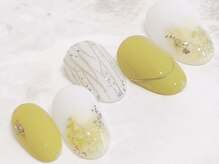 ブレスネイル(brace Nail)/春のミモザネイル