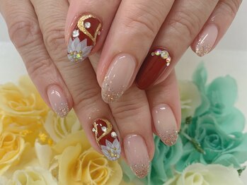 ディーネイル 天王寺(D-nail)/(松崎)冬のお花アート♪