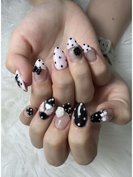 フラワーズネイル(flowers nail)/ドットなウィッシュコアネイル
