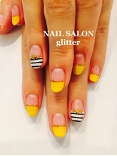 ネイルサロン グリッター(NAIL SALON glitter)/ボーダー フレンチネイル