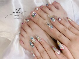 ミラー×キャラクターネイル