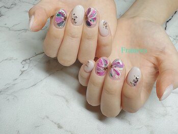 フランセス(Frances)/手描きお花アートネイル