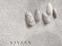 ヴィヴィアン ネイル(Vivian nail)/冬カラー　ツイードネイル