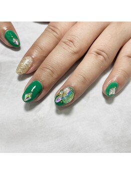 シェリ バイ ラズライト(Cherie By.Laslight)/グリーンモチーフ◇アートネイル