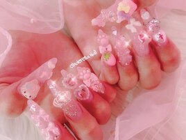 ピンク×量産型ネイル