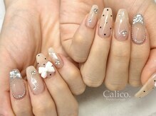 キャリコ(calico)/【ジェル】ドット×リボン