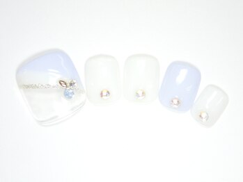 ワンネイル(ONE NAIL)/#斜めフレンチ#フットネイル