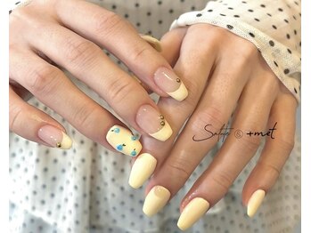 ～イエロー×お花ネイル～