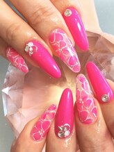 ネイルサロン べルフ(nail salon Verf)/存在感◎ピンクフラワー