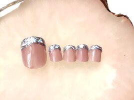 フットガラスフレンチネイル