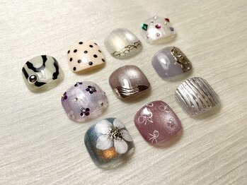 アモネイル(amo nail)の写真/【足元から垢抜ける♪】ハンドNGの方も理想のデザインを。トレンド×高技術で年中見惚れる足元が叶う◎