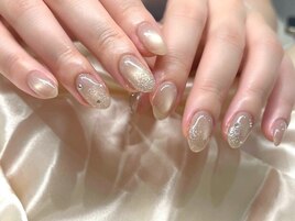 スキンベージュ/シンプルネイル