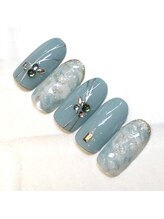 ライト ネイルズ ニシノミヤ(light nails NISHINOMIYA)/上品ブルーネイル☆