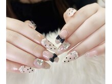 ハラ(Hara)/ドットとリボンつけネイル