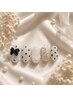 【全員オフ無料】3 大人ガーリー / ドット×リボンネイル ¥ ¥6000