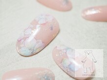 オトナネイル(otona nail)/オーロラシフォンフラワーネイル