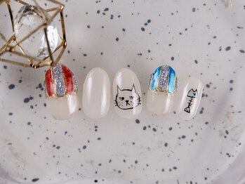 ショコ アンド ラム(Syoko&Lum)/★今月の猫ちゃんネイル★