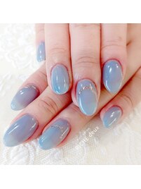 涼しげブルー×華奢アート