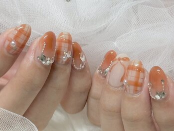 バベル 京橋店(Babel)/チェックリボンネイル