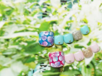 ネイルサロン ブリオン(Nail Salon Bullion)/ニュアンスフラワーネイル