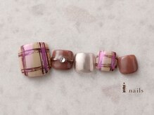 アイネイルズ 横浜EAST店(I-nails)/チェックミラーフットネイル