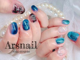 ブルーニュアンスネイル