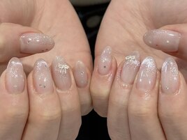 春ネイル・マグネットフレンチ