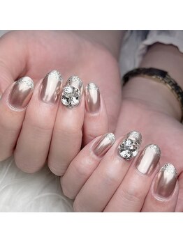 ミラー×ラメフレンチ