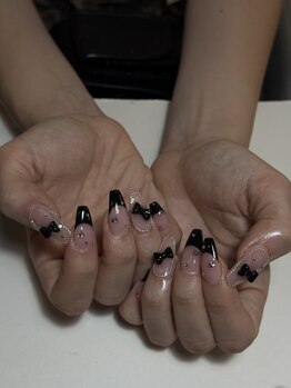 ネイルスタジオイー(nailstudio E)/【haruna】ribbon french