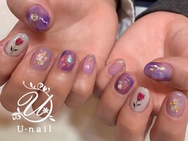 パープルニュアンスネイル