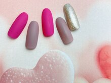 ネイルサロン&スクール ジーナ(GINA)/マットカラー×ゴールド