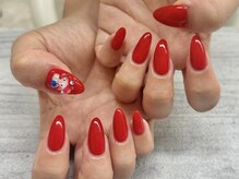 ネイルサロン ドゥ(Nail Salon Doux)/【ラテリア】赤ワンカラーネイル