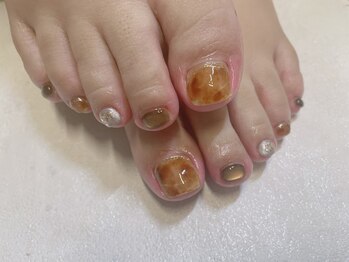 レアレアネイル(Lealeanail)/【パラジェル】べっこうネイル