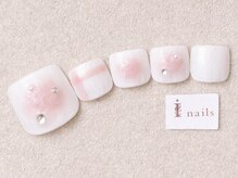アイネイルズ 三宮店(I nails)/ピンクチークフットネイル