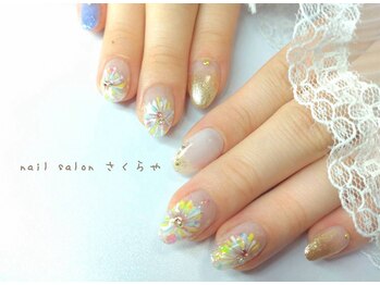 さくらや/夏に◎カラフル花火ネイル