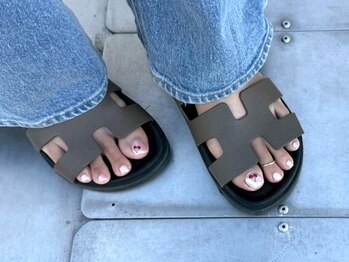 フットネイル/手描き/チェリー