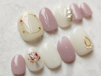 ヘアーアンドネイルマニッシュ(hair＆nail Manish)/フラワーブライダルネイルチップ