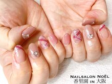 ノエル(Noel)/モーブピンク×チェックネイル