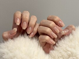 ラメカラー × シンプルパーツ