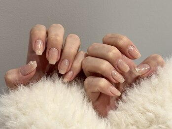 ランドネイル 天神(LANDNAIL)/ラメカラー × シンプルパーツ