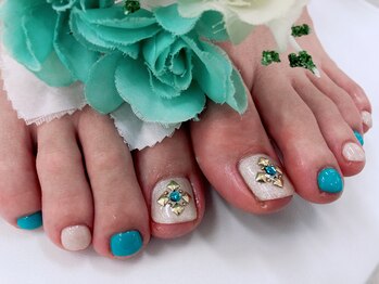 ディーネイル 天王寺(D-nail)/【小山】爽やかターコイズブルー