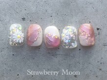 サロンストロベリームーン(Salon Strawberry Moon)/ちぐはぐネイル　￥8500