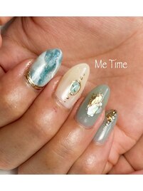 天然石風夏ネイル