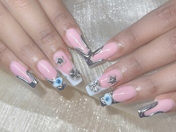 ネイルズバー 渋谷(Nails Bar)/ピンククロームスターアイネイ